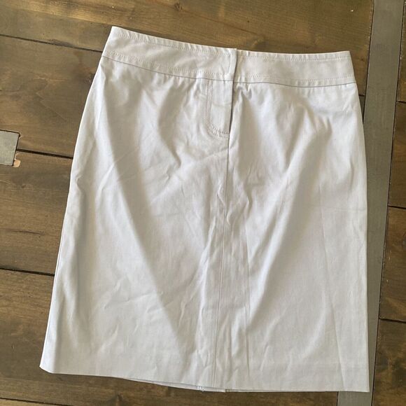 J Crew Stretch Light Gray Pencil Skirt 4P Cotton Lightweight Corpcore Career - Picture 1 of 6